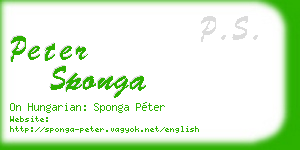 peter sponga business card